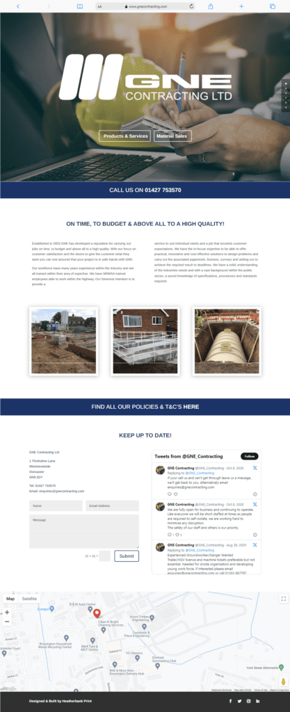 One construction ltd website design.